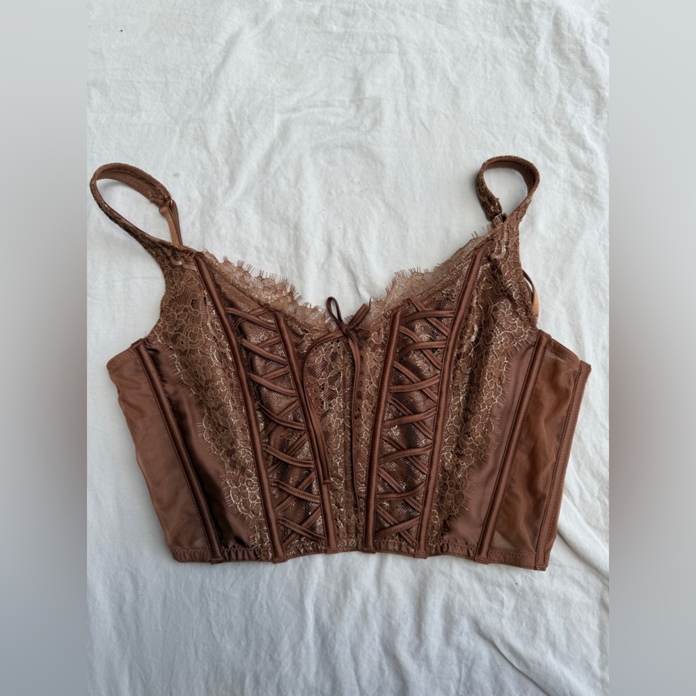 Victoria's Secret Tan Mesh Corset Never Worn